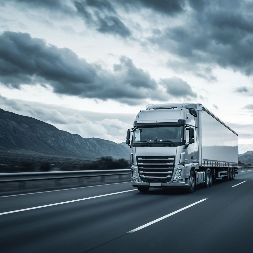 Freight truck on highway
